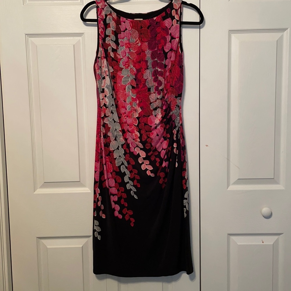 Anne Klein black/pink fitted dress